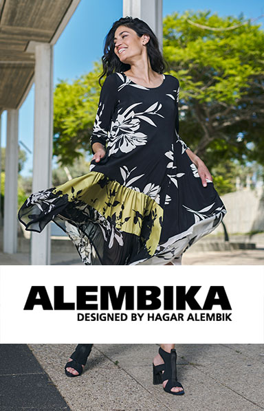 Black Alembika dress with large floral print