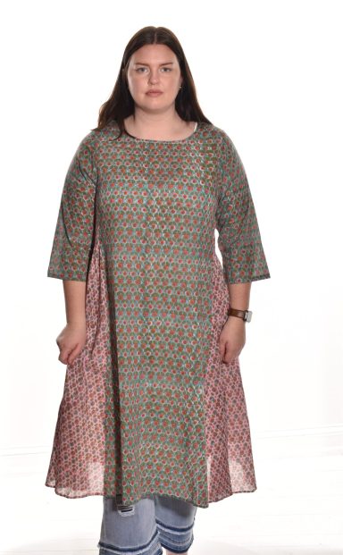 Lea. Handblock Lotus Dress.