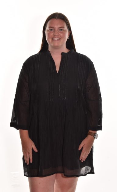 Lea. Pintuck Tunic In Silk Cotton.