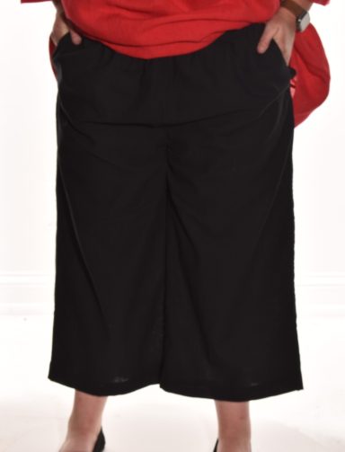 Lea. Wide Leg Flood Pant In Cotton Slub.