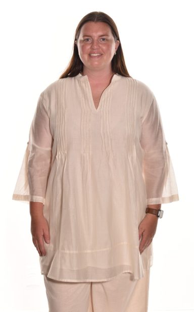 Lea. Pintuck Tunic In Silk Cotton.