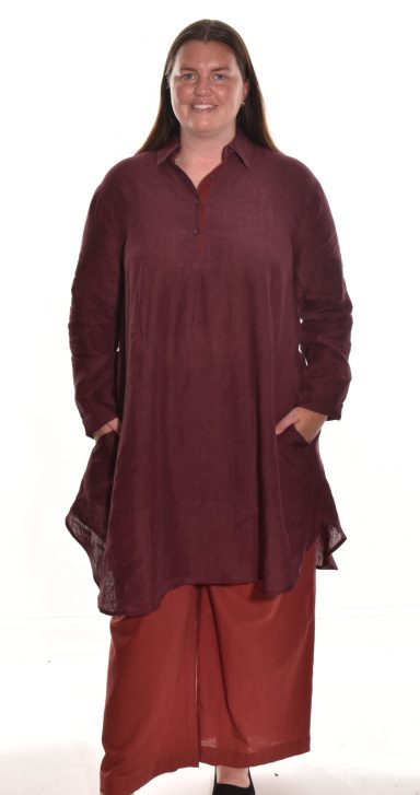 Lea. Shirt Dress In Medium Weight Linen.