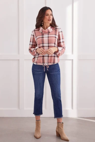 Tribal. Audrey Pull On Straight Crop Jean.