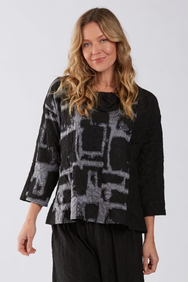 Sydney Project. Crinkle Geo Contrast Tunic.