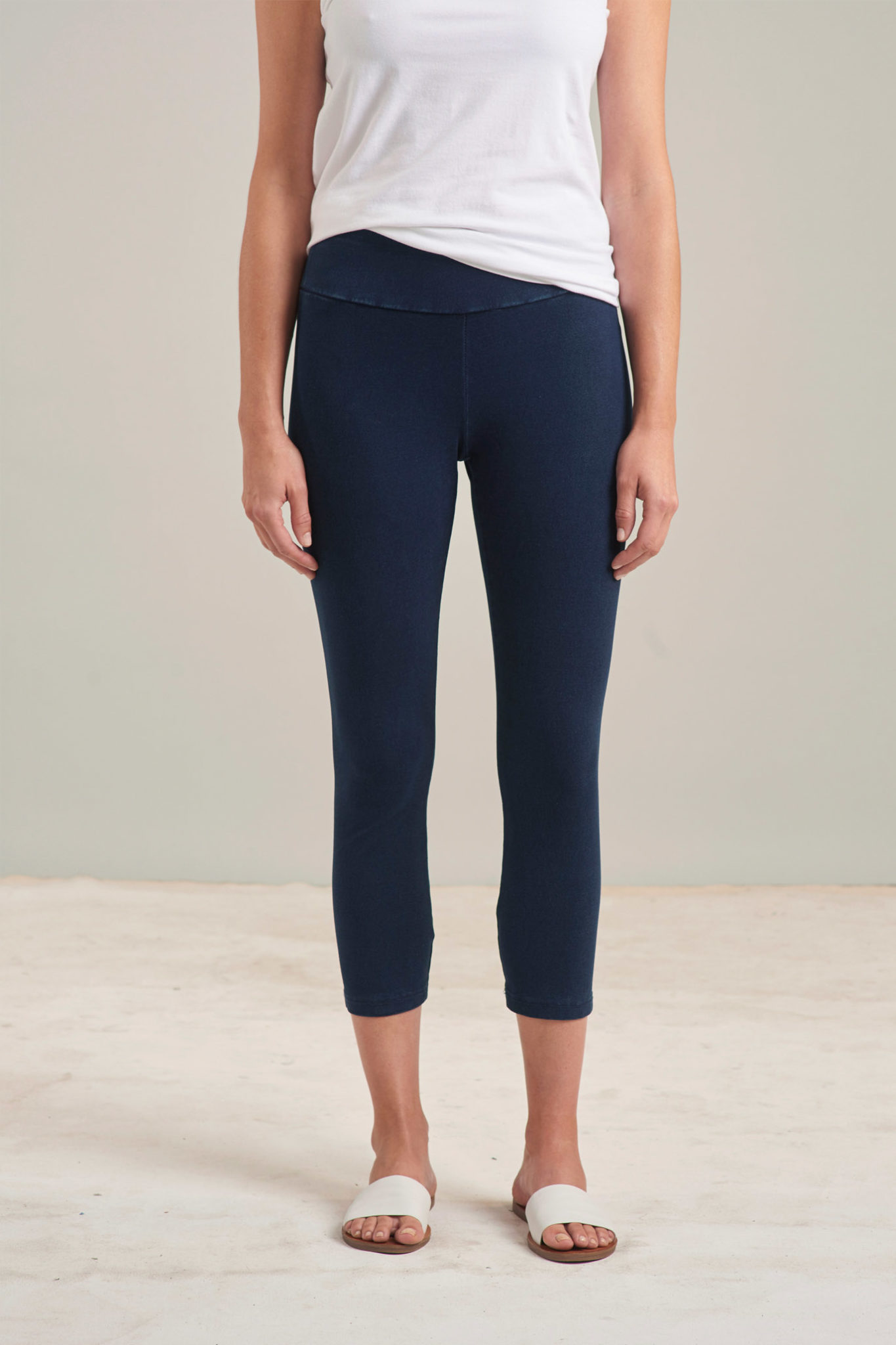 Habitat. Stonewash Cotton Knits Crop Pant. #31565.