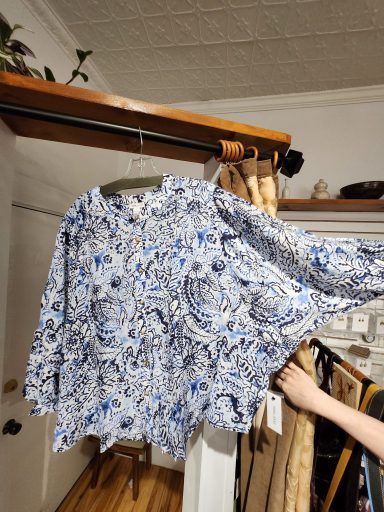 Tribal. The Dolman Sleeve Wide Blouse. #55390.