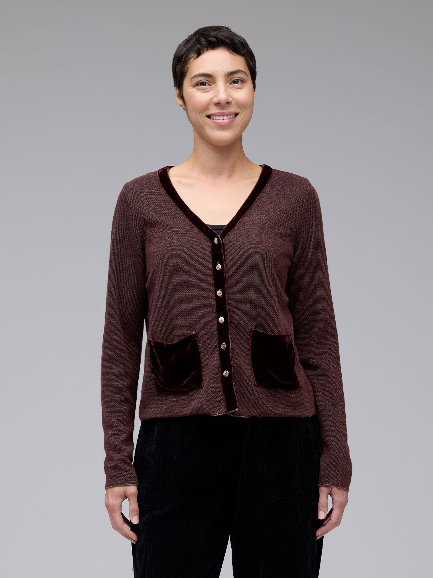 Cut Crop Pocket Cardi In Marled Sweater Lea's