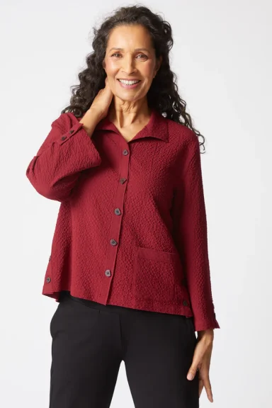 Habitat. Solid Easy Camp Shirt In Crinkle Crepe. #21344.