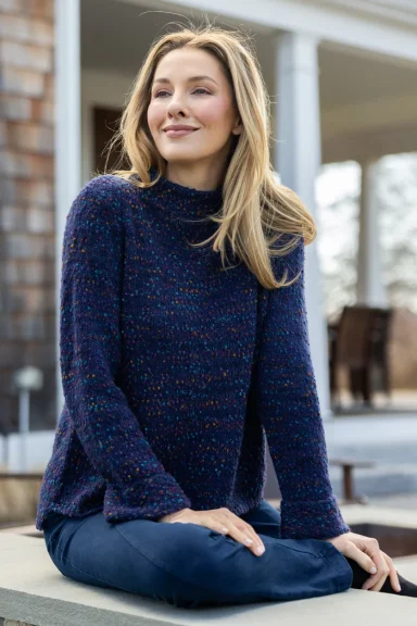 Habitat. Confetti Funnel Neck Pullover. #89056.