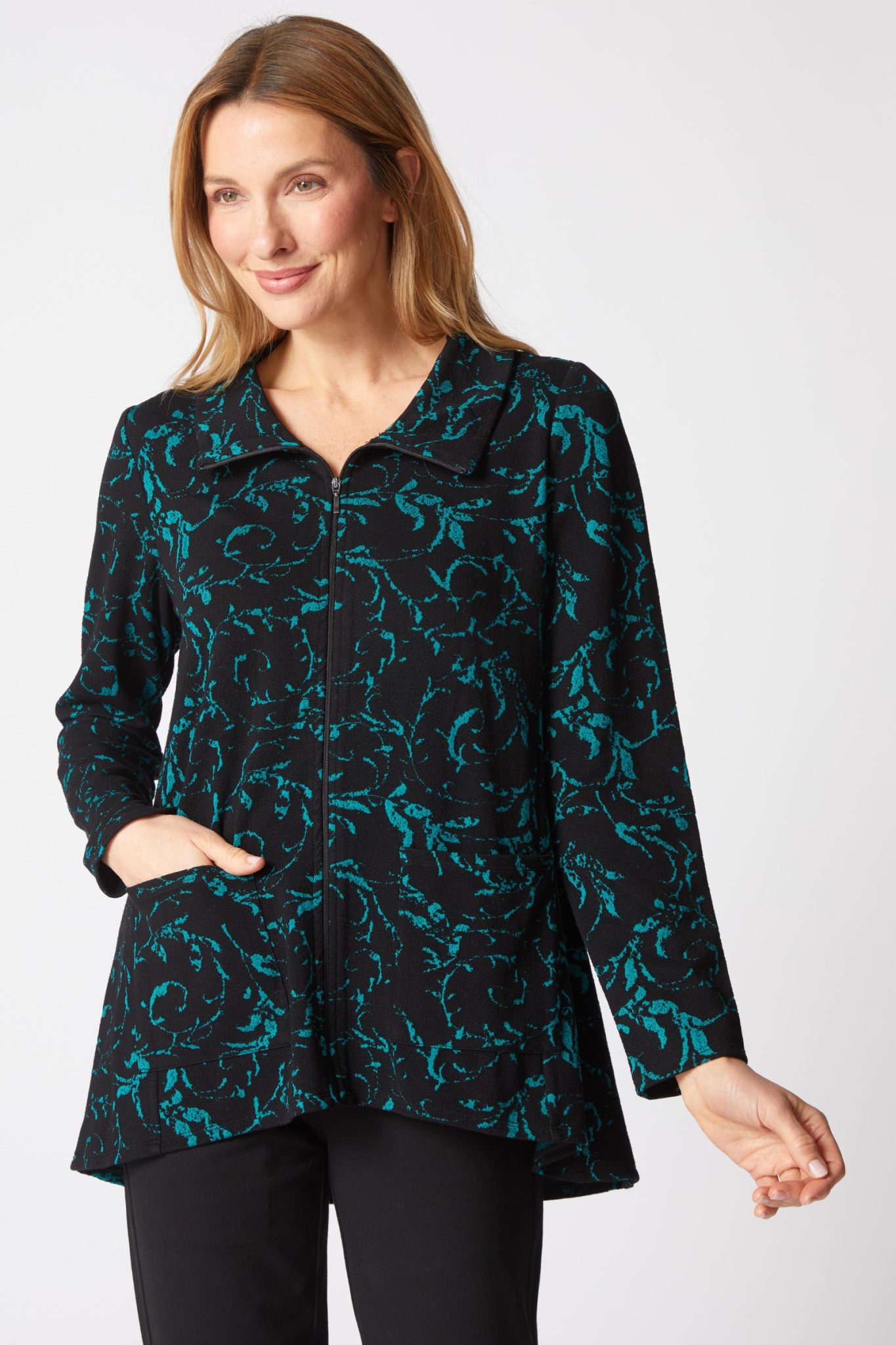 Habitat. Jacquard Scroll Swing Jacket. #65922. - Lea's