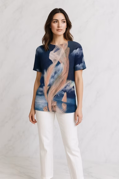 Vanite Couture. Print Top. #683691.