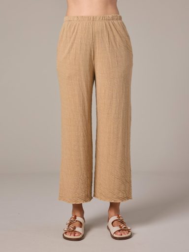 Cut Loose. Raw Hem Barrel Pant In Grey Stripe Doublecloth. #0612226. (Special Order).