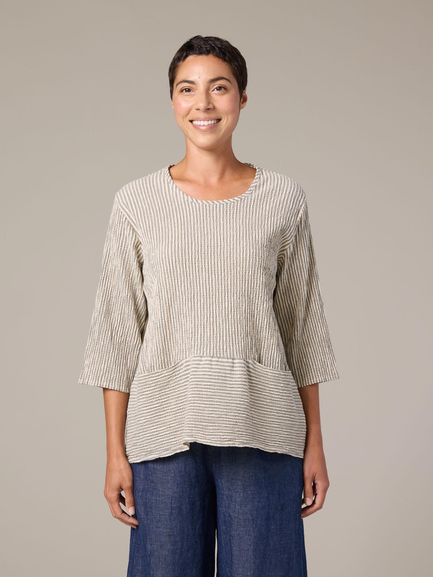 Cut Loose. Pocket Pullover In Crinkle Cotton. #0647943. (Special Order).