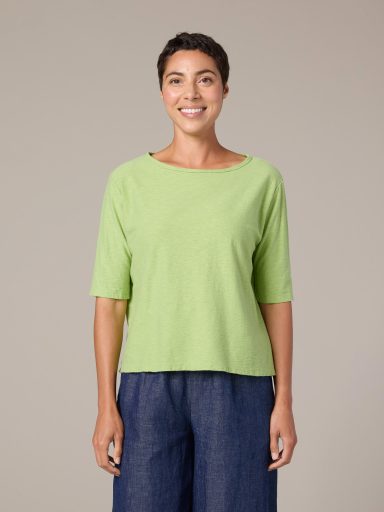 Cut Loose. Elbow Sleeve Top In Linen Cotton Jersey. #5016181. (Special Order).