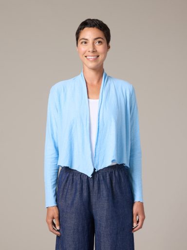 Cut Loose. Cropped Cardigan In Linen Cotton Jersey. #5017388. (Special Order).