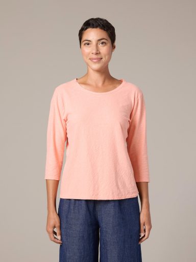 Cut Loose. 3/4 Sleeve Bias Top In Linen Cotton Jersey. #5017411. (Special Order).