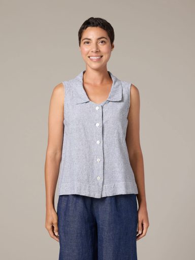 Cut Loose. Sleeveless Shirt In Crosshatch. #4195865. (Special Order).