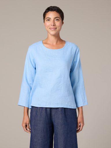 Cut Loose. 3/4 Sleeve Split Back In Hanky Linen. #4207965. (Special Order).