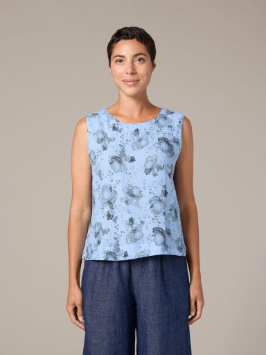 Cut Loose. Shell With Wide Facing In Leoni Floral Print. #4705331. (Special Order).