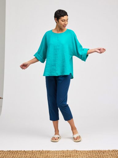 Cut Loose. Tapered Crop Pant In Organic Poplin. (Special Order).