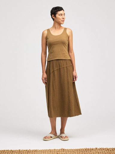 Cut Loose. Asymmetrical Skirt In Linen Cotton Jersey. #5019528. (Special Order).