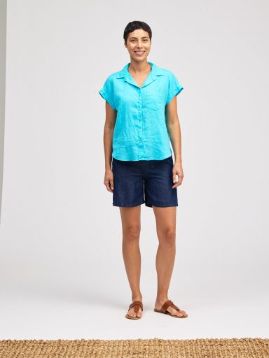 Cut Loose. Short Sleeve Pocket Shirt In Hanky Linen. #4206731. (Special Order).