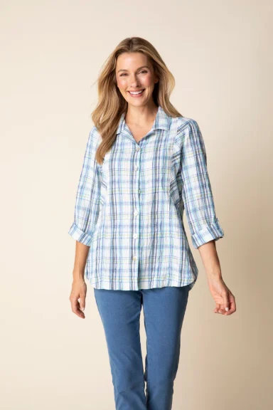 Habitat. Blurred Plaid Boyfriend Tunic. #46634.