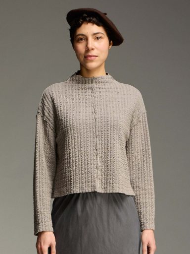 Cut Loose. Funnel Pullover In Textured Stripe. #0696517. (Special Order).