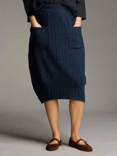 Cut Loose. Pocket Lantern Skirt In Textured Stripe. #0699519. (Special Order).