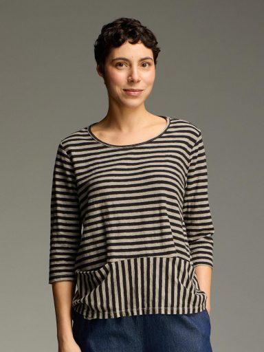 Cut Loose. Pocket Pullover In Black Stripe. #5756409. (Special Order).