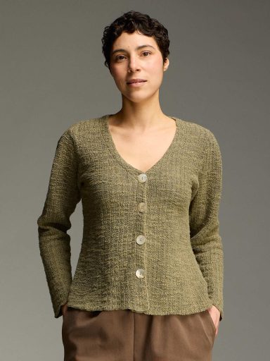 Cut Loose. Puff Sleeve Cardi In Texture Sweater Knit. #6378514. (Special Order).