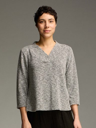Cut Loose. Shawl Collar Top In Crimped Fabric. #6546740. (Special Order).