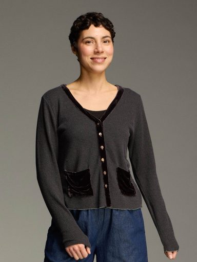 Cut Loose. Crop Pocket Cardi In Marled sweater Knit. #6708718. (Special Order).