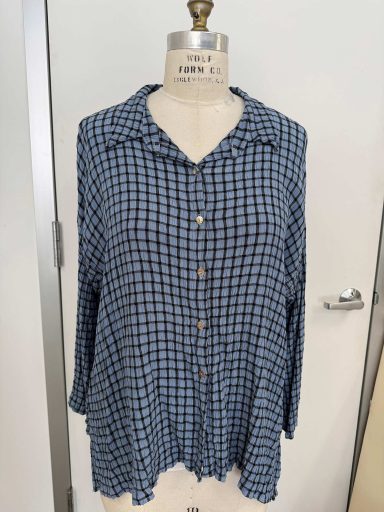Cut Loose. Swing Shirt In Black/White Crinkle Plaid. #6826919. (Special Order).
